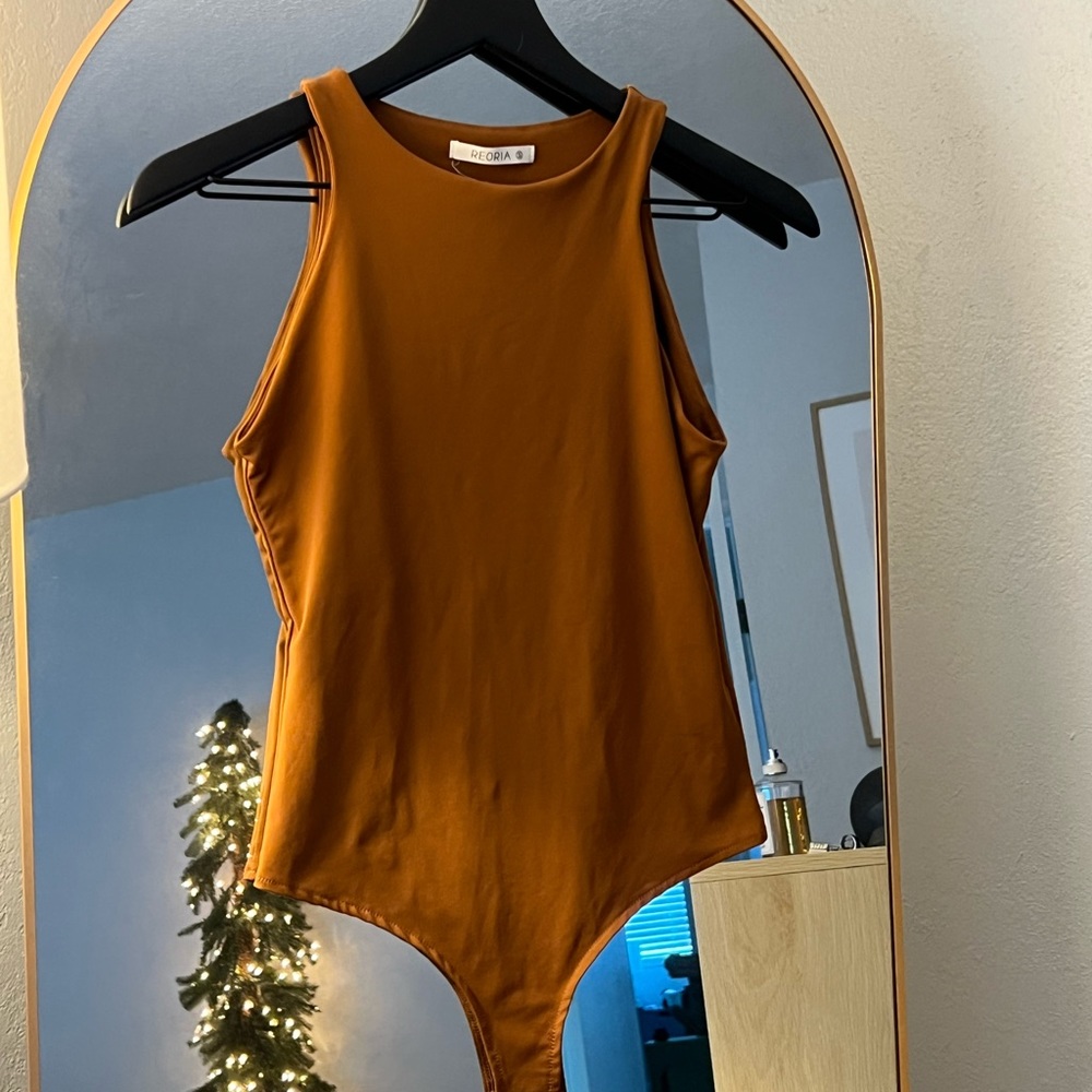 Amazon Fashion Burnt Orange Bodysuit Size Small